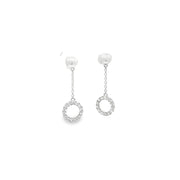 0.40ct Natural Round Brilliant Cut Diamond Drop Earrings Set In 18ct White Gold