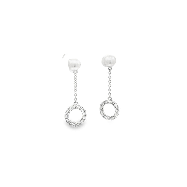 0.40ct Natural Diamond Dangle Earrings Set in 18ct White Gold