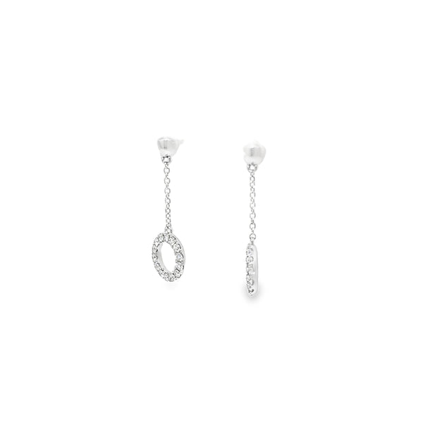 0.40ct Natural Diamond Dangle Earrings Set in 18ct White Gold