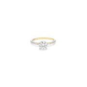 1.00ct Lab Grown Round Brilliant Diamond Ring Set in 18ct Yellow Gold