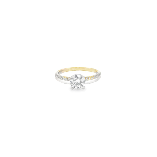 1.00ct Lab Grown Round Brilliant Cut Diamond Engagement Ring Set In 18ct Yellow Gold