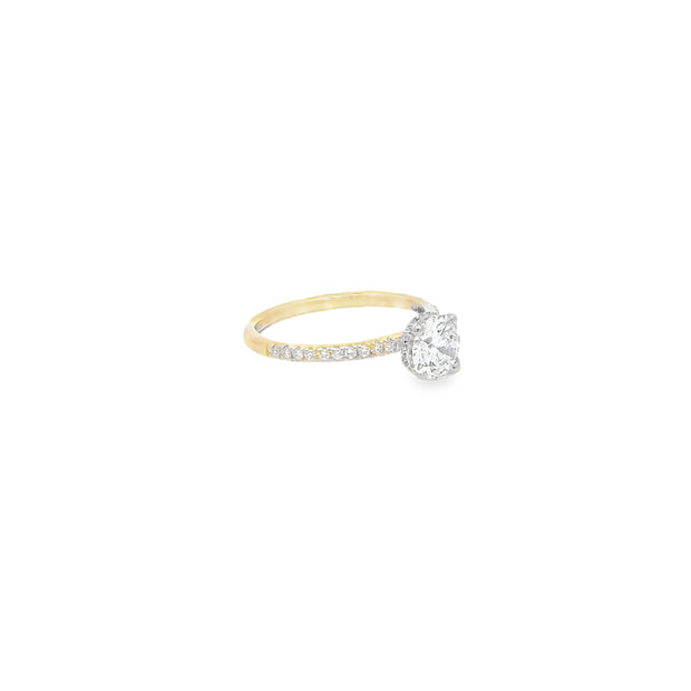 1.00ct Lab Grown Round Brilliant Diamond Ring Set in 18ct Yellow Gold