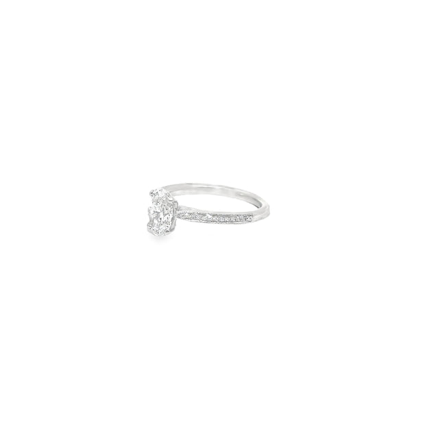 1.08ct Lab Grown Oval Cut Diamond Set In Platinum