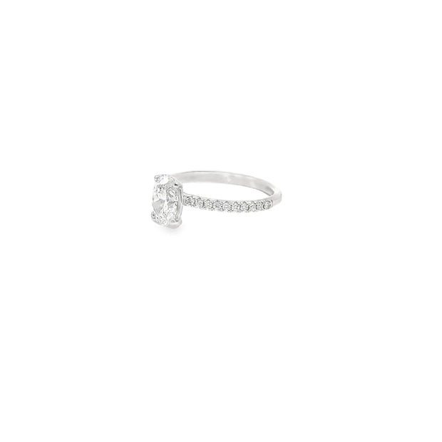 1.09ct Lab Grown Oval Cut Diamond Set in Platinum