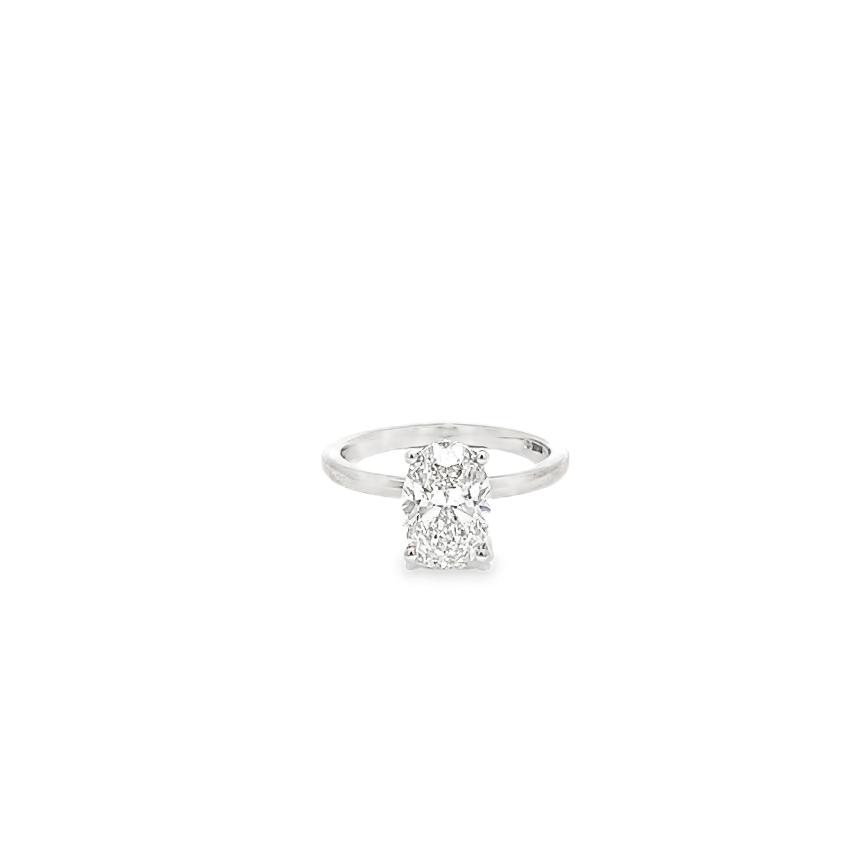 2.00ct Lab Grown Oval Cut Diamond Engagement Ring Set In 18ct White Gold