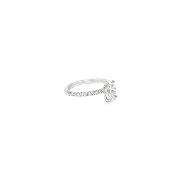 1.09ct Lab Grown Oval Cut Diamond Ring Set in Platinum