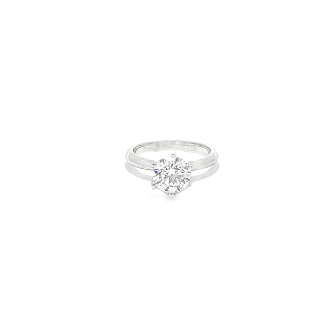 2.00ct Lab Grown Round Brilliant Cut Diamond Set In A 6 Claw 18ct White Gold