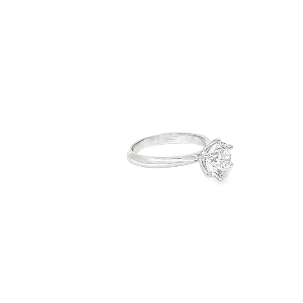 2.00ct Lab Grown Round Brilliant Cut Diamond Set In A 6 Claw 18ct White Gold