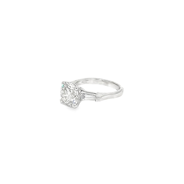 3.06ct Lab Grown Round Brilliant Cut Diamond Engagement Ring Set In 18ct White Gold