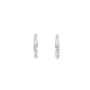 0.36ct Natural Round Brilliant Cut Diamond Hoop Earrings Set in 18ct White Gold