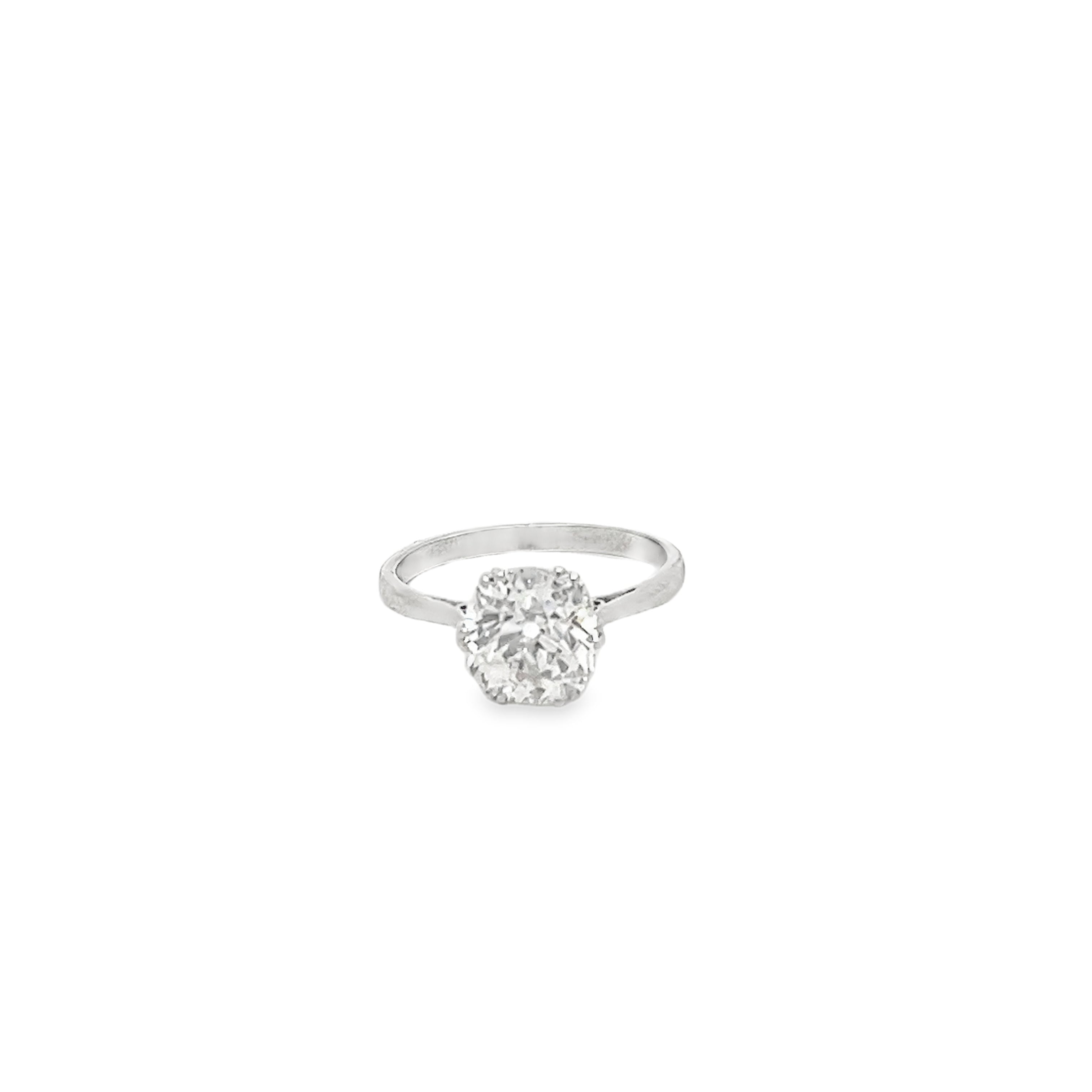 2.50 Old Cut Natural Diamond Set in Platinum