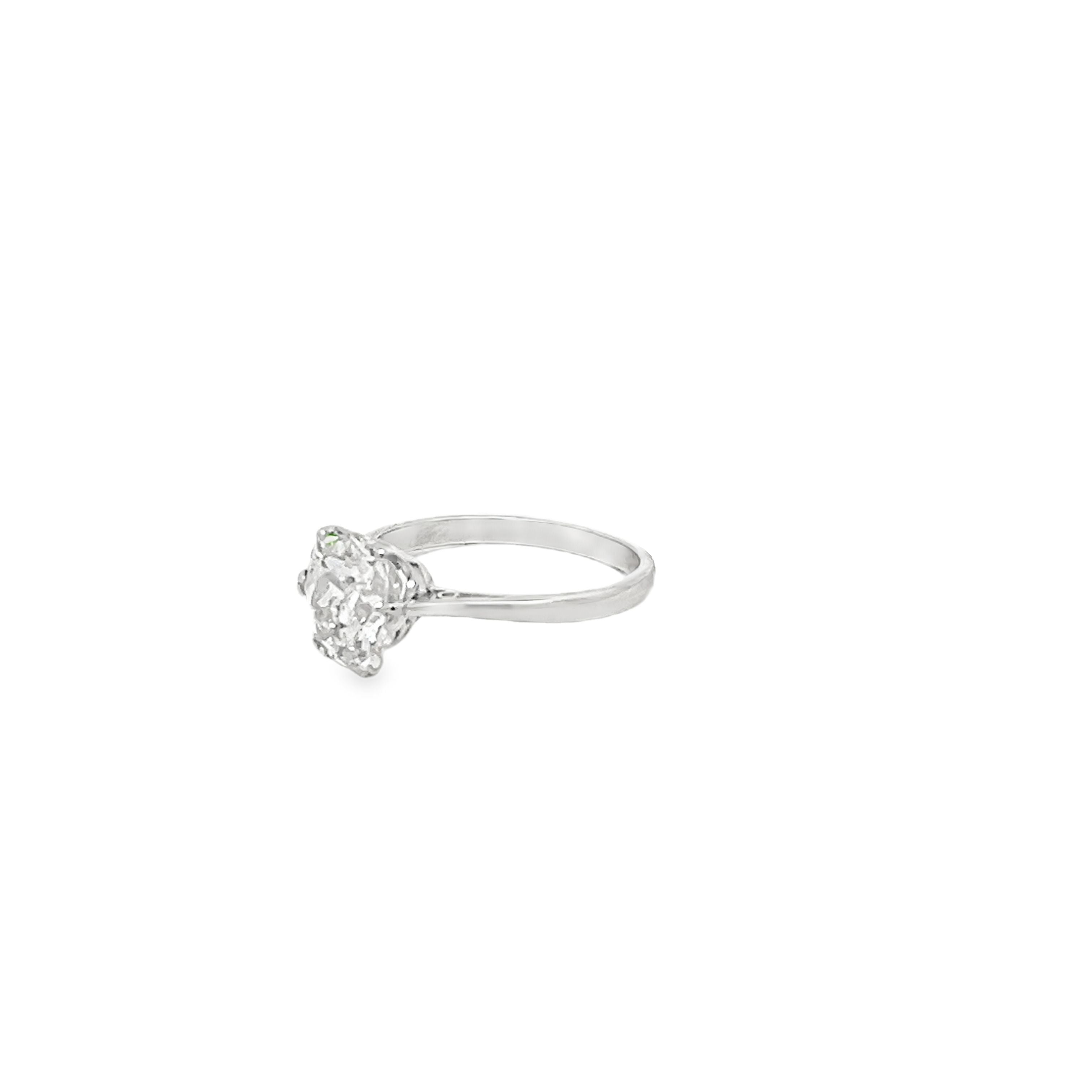 2.50 Old Cut Natural Diamond Set in Platinum