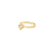 0.65ct Natural Round Brilliant Cut Diamond Ring Set In 18ct Yellow Gold