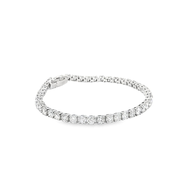 8.40ct Natural Diamond tennis Bracelet 4 Claw Flexi Link Setting In 18ct White Gold