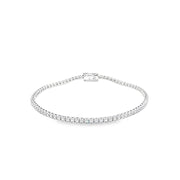 1.00ct Natural Diamond Tennis Bracelet 4 Claw Setting In 9ct White Gold