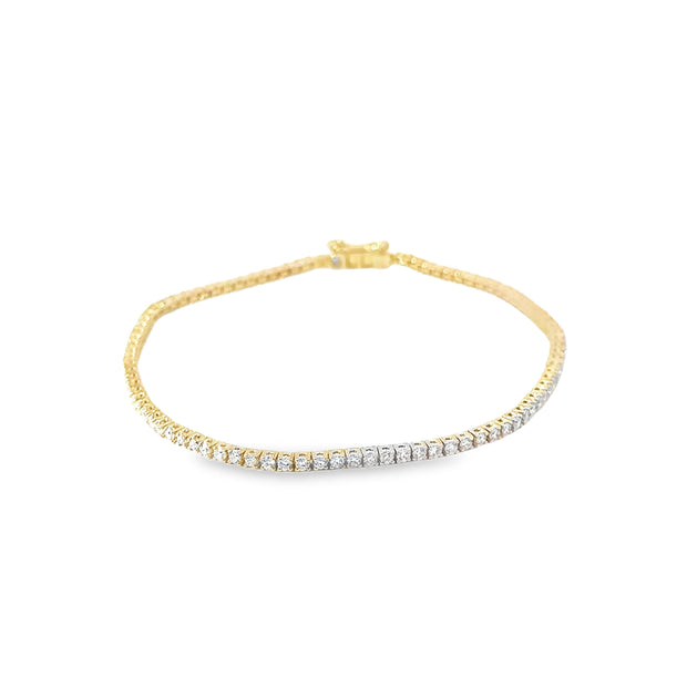 1.53ct Lab Grown Diamond Tennis Bracelet Set in 9ct Yellow Gold