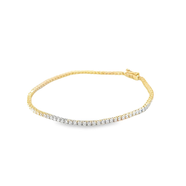 1.53ct Lab Grown Diamond Tennis Bracelet Set in 9ct Yellow Gold