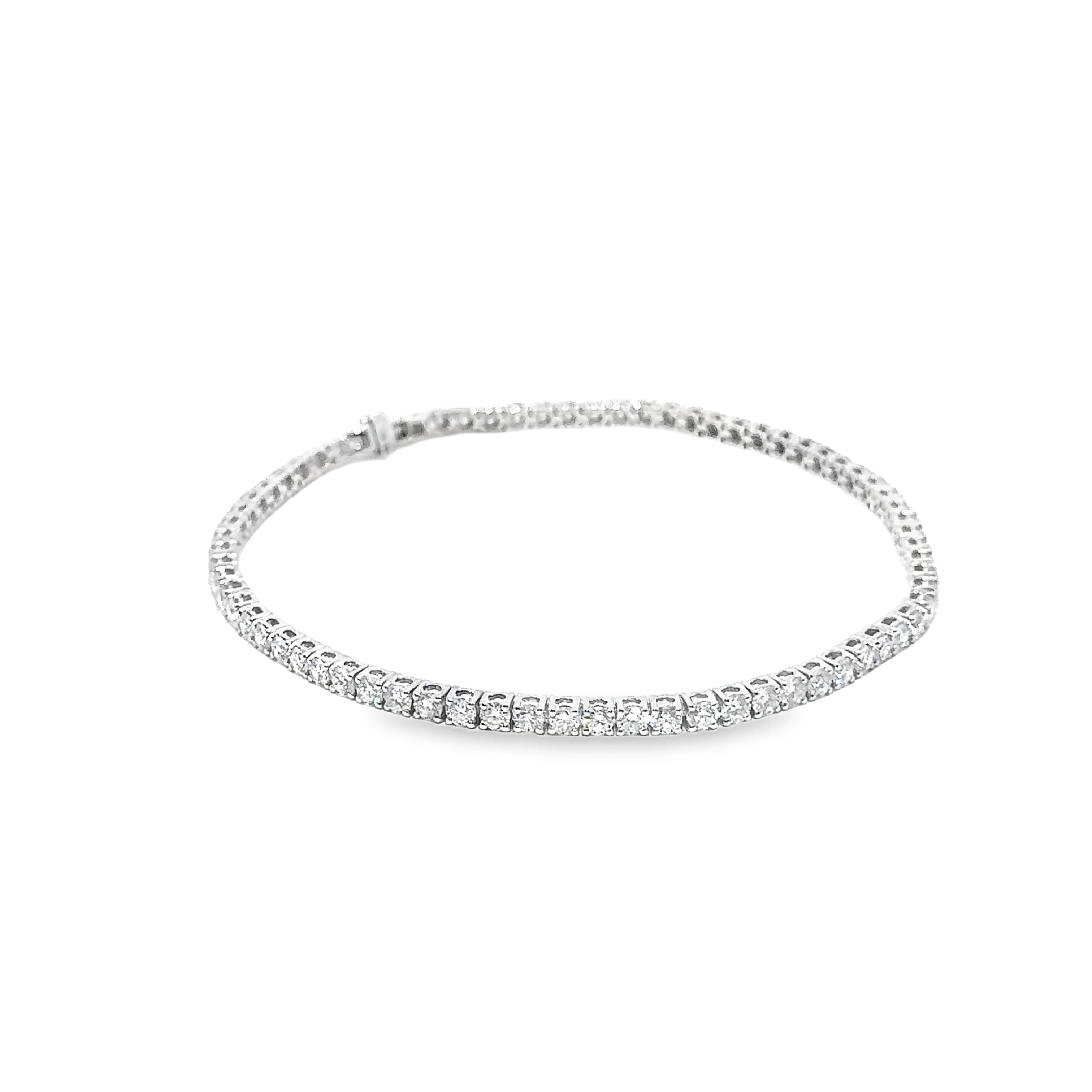 3.06ct Lab Grown Diamond Tennis Bracelet Set in 9ct White Gold