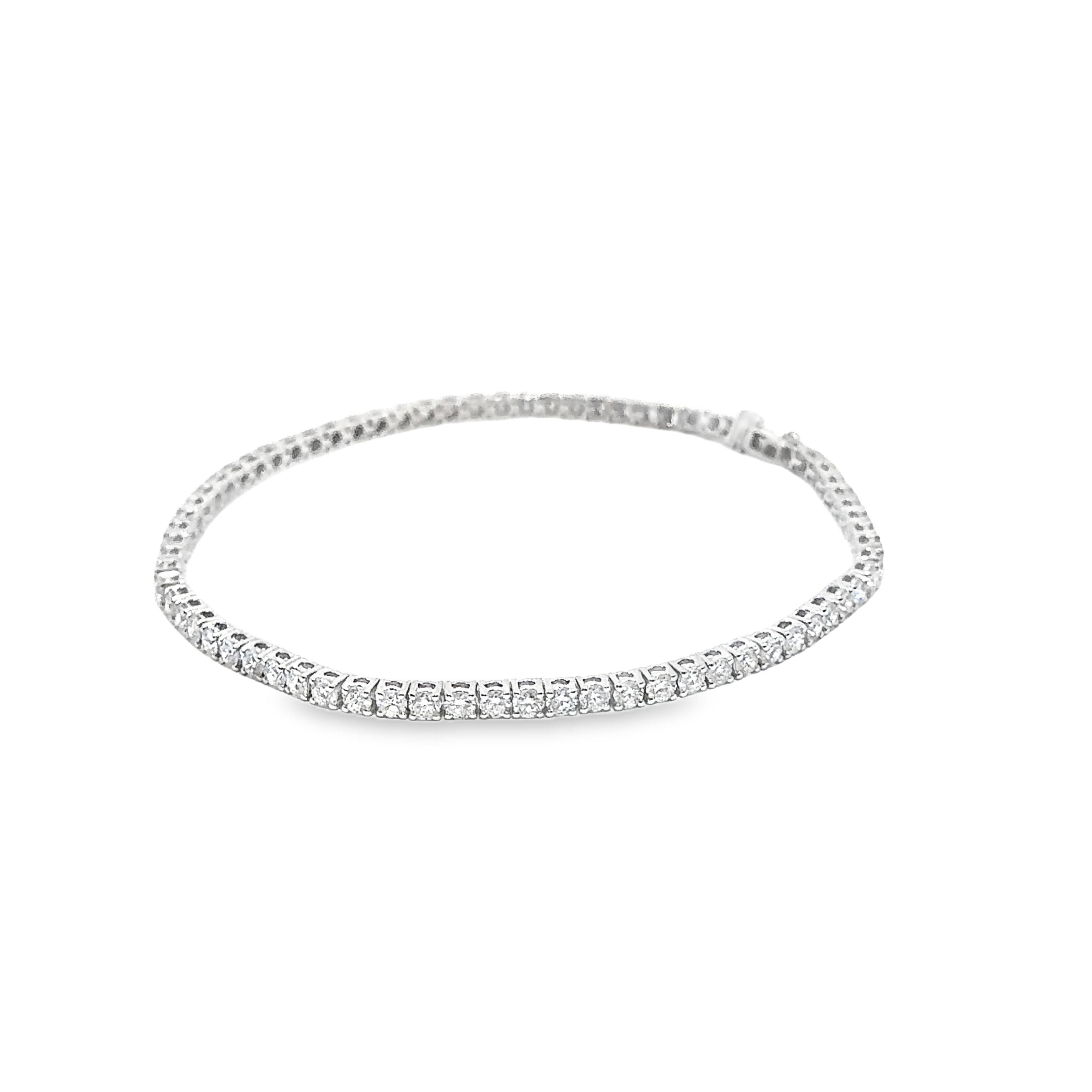 3.06ct Lab Grown Diamond Tennis Bracelet Set in 9ct White Gold