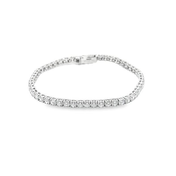 6.05ct Lab Grown Diamond Tennis Bracelet Set in 9ct White Gold