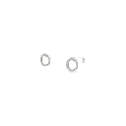 0.09ct Diamond Circle Stud Earrings Set In 18ct White Gold