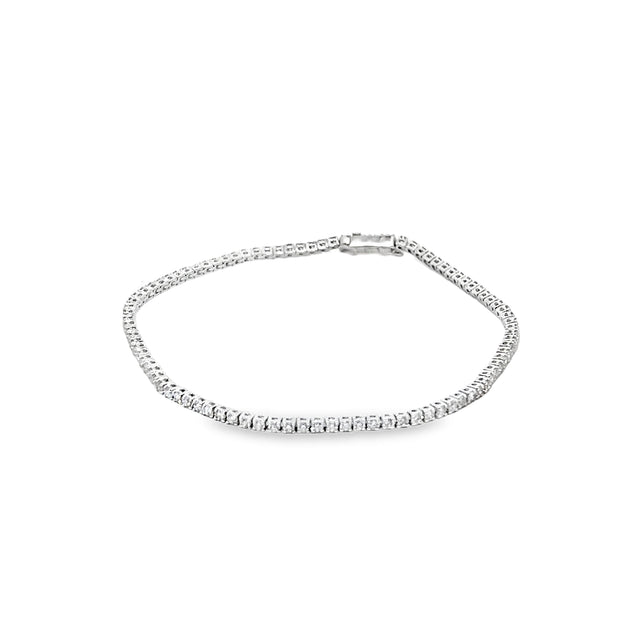 1.51ct Natural Diamond Tennis Bracelet Set in 9ct White Gold