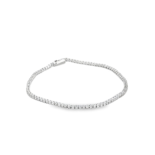 1.51ct Natural Diamond Tennis Bracelet Set in 9ct White Gold