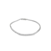 1.05ct Natural Round Brillinat Cut Diamond Tennis Bracelet Set in 9ct White Gold