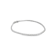 1.05ct Natural Round Brillinat Cut Diamond Tennis Bracelet Set in 9ct White Gold