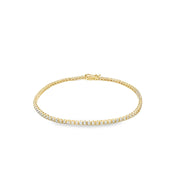 1.04ct Natural Diamond tennis Bracelet Set In 9ct Yellow Gold