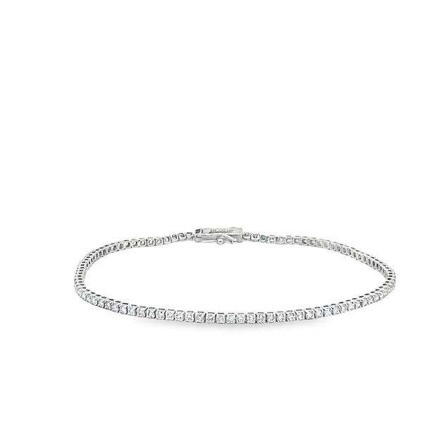 1.20ct Lab Grown Diamond Tennis Bracelet Set in 9ct White Gold