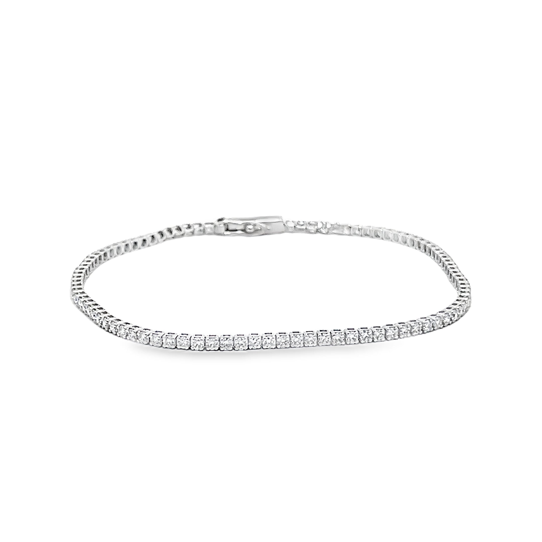 2.00ct Lab Grown Round Brilliant Cut Diamond Tennis Bracelet Set in 9ct White Gold