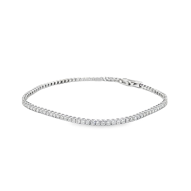 2.00ct Lab Grown Tennis Bracelet Set in 9ct White Gold