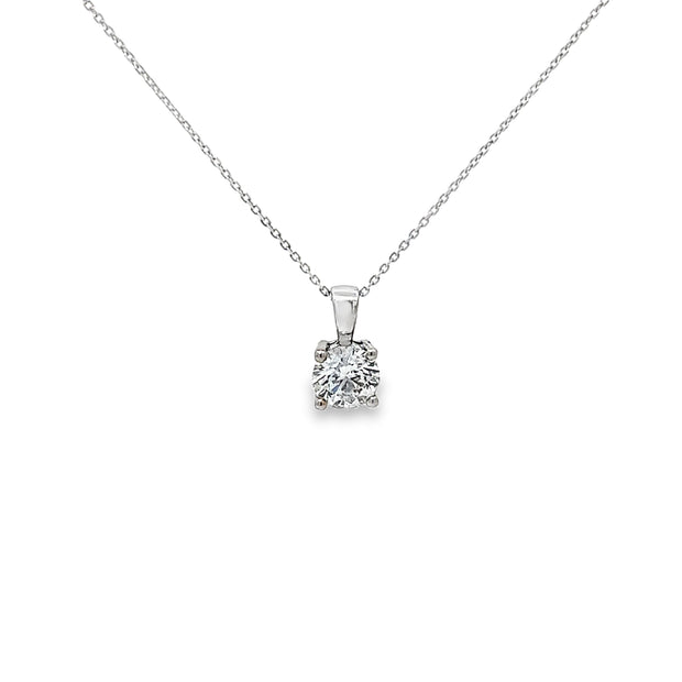 1.01ct Lab Grown Diamond Round Brilliant Cut Pendant Set in 18ct White Gold