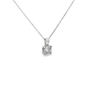 1.01ct Lab Grown Round Brilliant Cut Diamond Pendant Set in 18ct White Gold