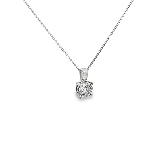 1.01ct Lab Grown Diamond Round Brilliant Cut Pendant Set in 18ct White Gold