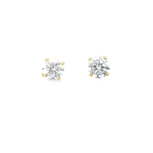 4.06ct Total Lab Grown Diamond Round Brilliant Cut Diamond Studs Set In 18ct Yellow Gold