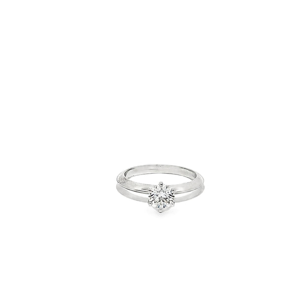 0.75ct Lab Grown Diamond Round Brilliant Cut Ring Set In A Platinum Shank