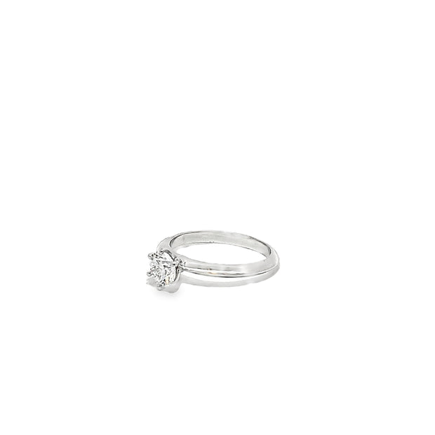 0.75ct Lab Grown Round Brilliant Cut Diamond Engagement Ring Set In A Platinum Shank