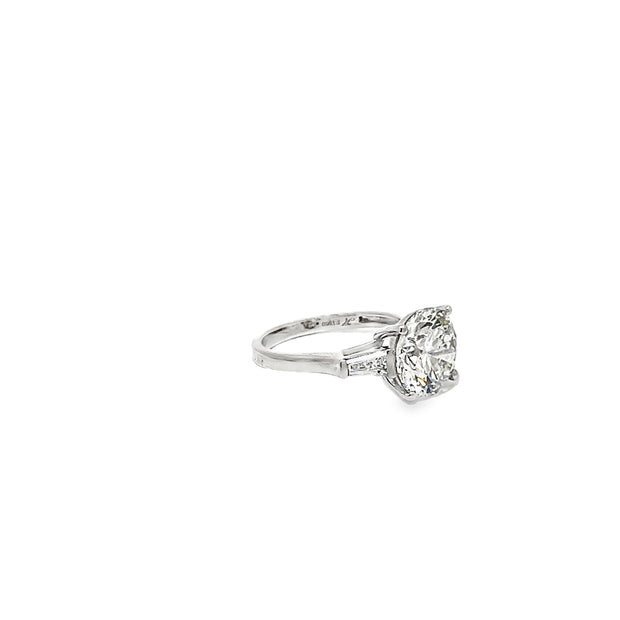 4.21ct Lab Grown Diamond Round Brilliant Cut Ring Set In A platinum Shank