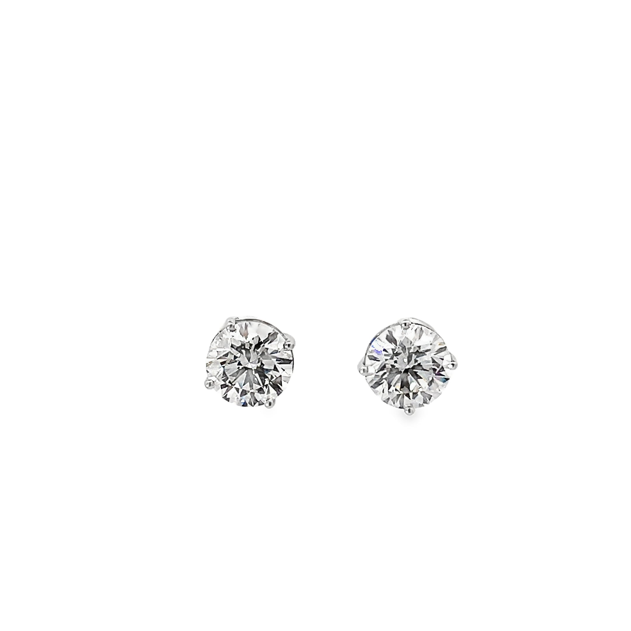 6.01ct Lab Grown Diamond Round Brilliant Cut Studs Set In Platinum