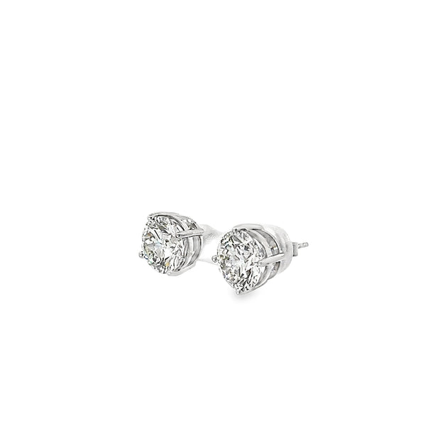 6.13ct Lab Grown Diamond Round Brilliant Cut Studs Set In Platinum