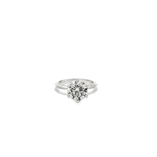 3.07ct Lab Grown Diamond Round Brilliant Cut Set in A 6 Claw Platinum Mount