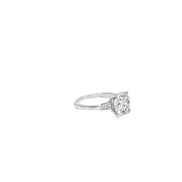 3.11ct Lab Grown Diamond Round Brilliant Cut Ring Set In A Platinum Mount