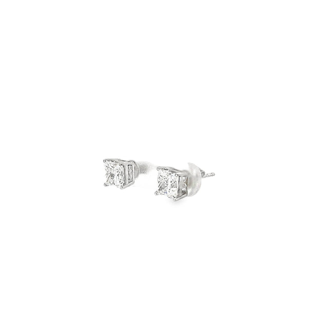 2.17ct Lab Grown Princess Cut Diamond Studs Set In Platinum