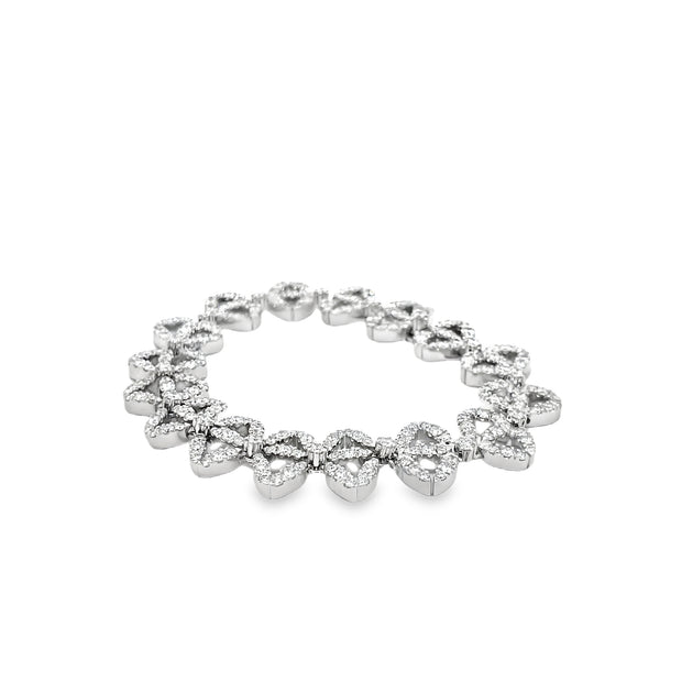 6.76ct Natural Diamond Art Deco Style Bracelet Set in 18ct White Gold