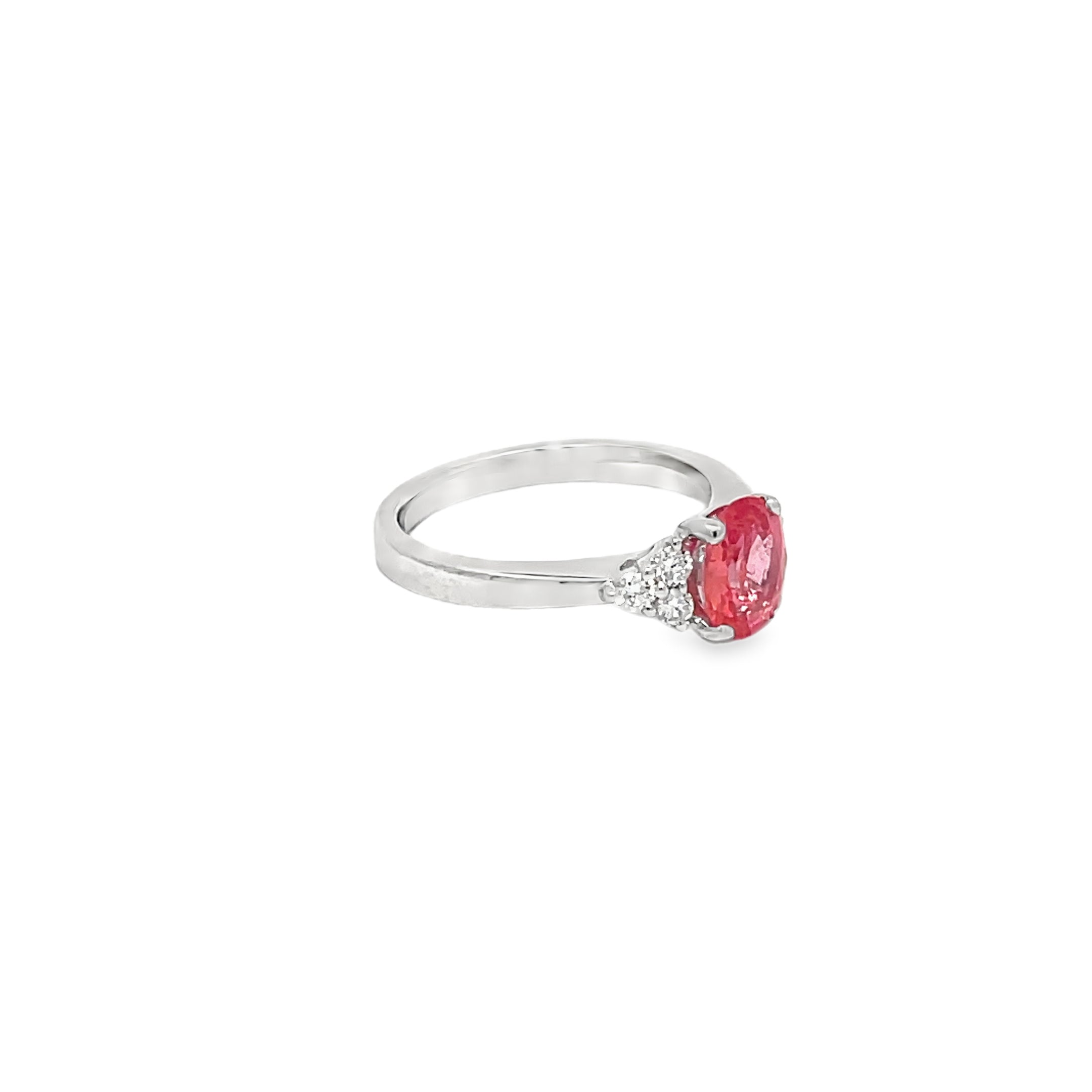 1.17ct Padparadsha Sapphire And Diamond Ring Set in Platinum