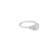 1.00ct Light Pink Lab Grown Diamond Ring Set In Platinum