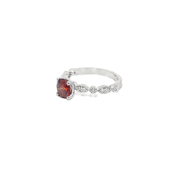 1.00ct Fancy Vivid Orange Lab Grown Diamond Set In Platinum