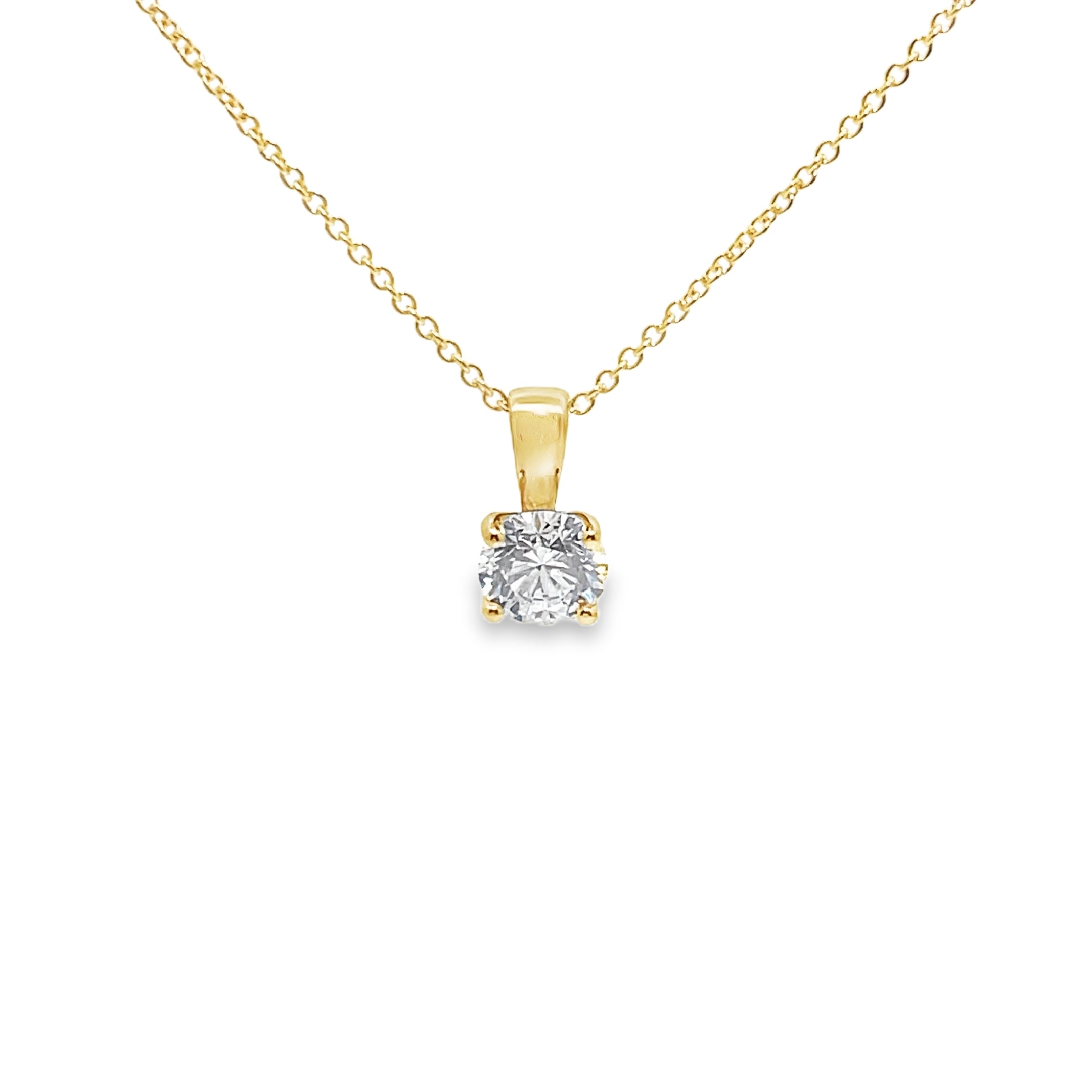 1.01ct Diamond Round Brilliant Cut Pendant Set In 18ct Yellow Gold